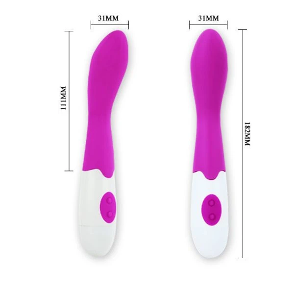 High Tech Pretty Love Flirtation Bishop Vibrator aus Silikon, 18 cm, flieder/weiß