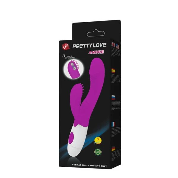 High Tech Pretty Love Vibrator Stimulator Andre met Clitoris-Rotor, 20 cm High Tech Pretty Love Vibrator Stimulator Andre met Clitoris-Rotor, 20 cm