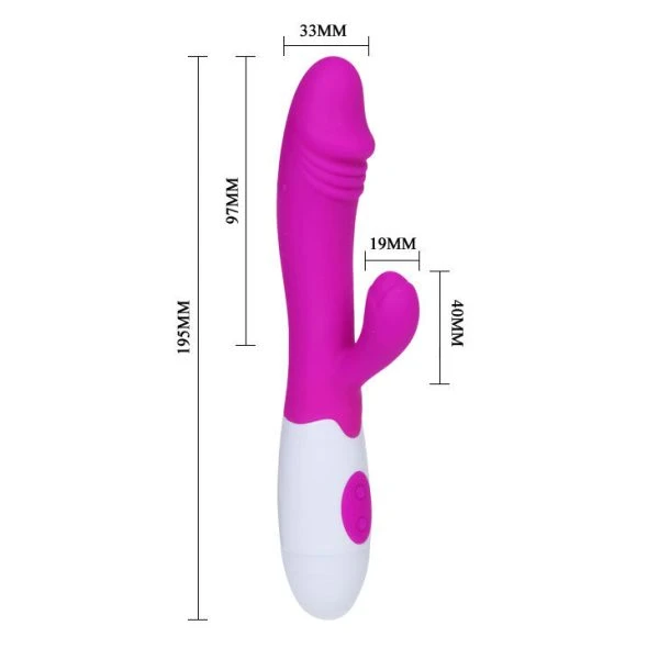 High Tech Pretty Love Flirtation Perlenvibrator mit 30 Rhythmen, Flieder/Weiß
