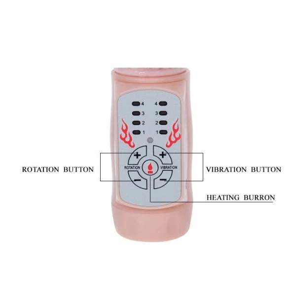 Baile Rotations Fire Bunny Vibrator met Rotator en Verwarmingsfunctie, 220x30mm Baile Rotations Fire Bunny Vibrator met Rotator en Verwarmingsfunctie, 220x30mm