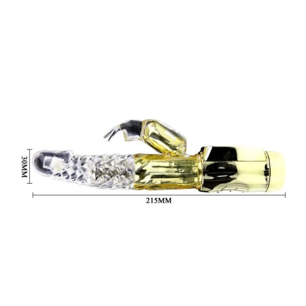 Baile Rotations Rabbit-Vibrator Gold Prince met roterende parels 23 cm