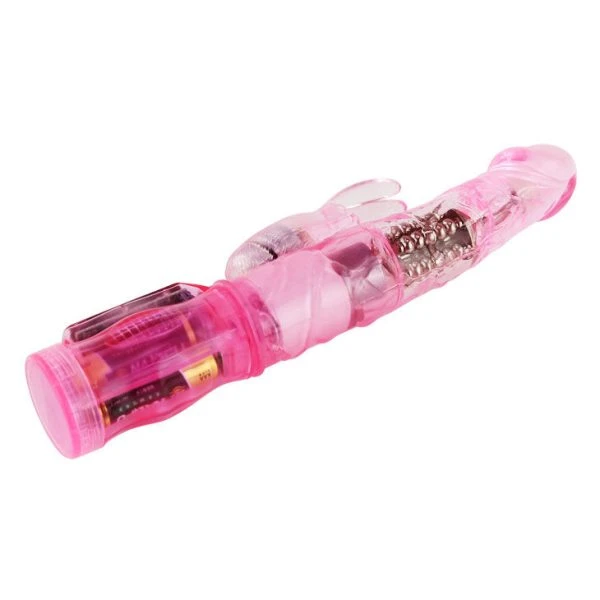 Baile Rotating Pink Rabbit Mini Rotator Vibrator with Clitoral Stimulator