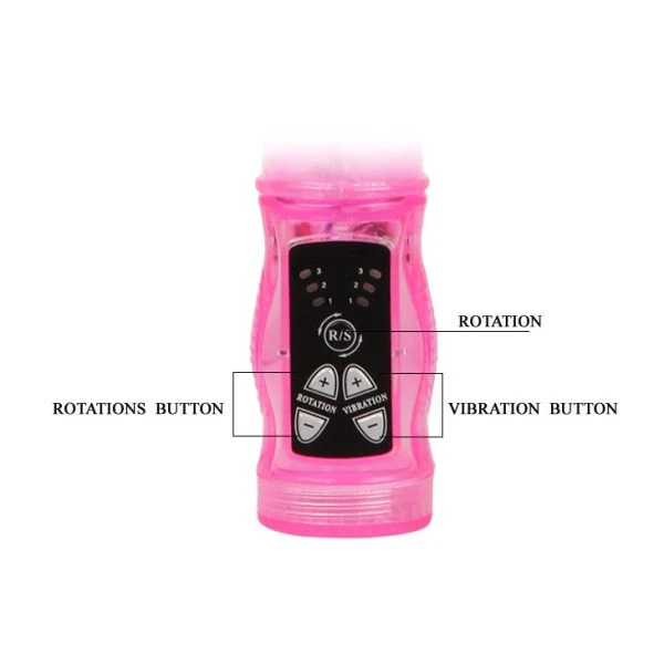 Baile Rotating Pink Rabbit Mini Rotator Vibrator with Clitoral Stimulator