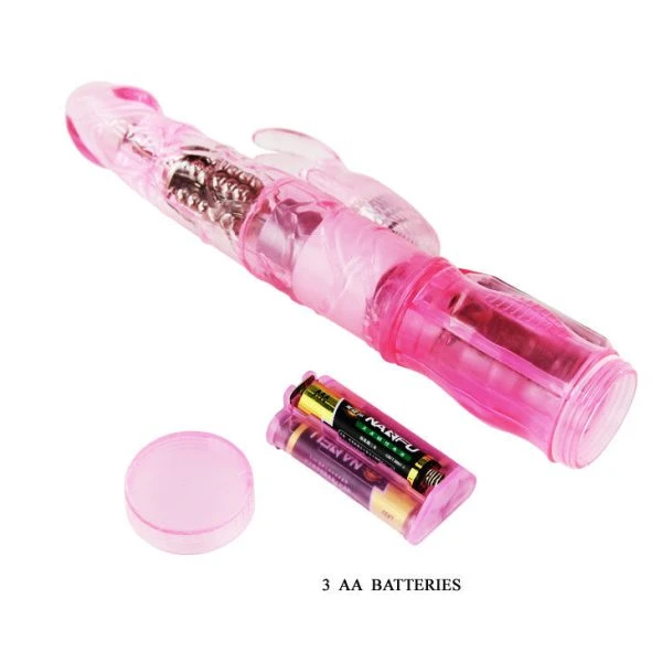 Baile Rotating Pink Rabbit Mini Rotator Vibrator with Clitoral Stimulator
