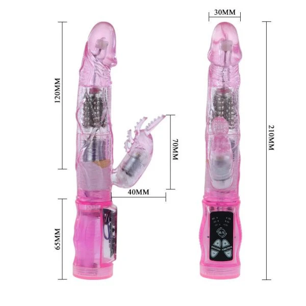 Baile Rotations Mini Konijn Vibrator met Kralen Lila
