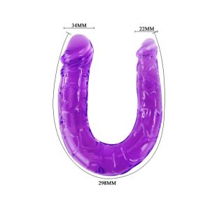 Baile Anal Dubbele Dildo van flexibele gelei in lila, 29 cm Baile Anal Dubbele Dildo van flexibele gelei in lila, 29 cm - Afbeelding 4