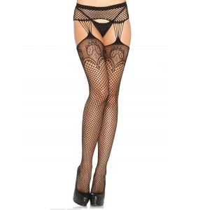 LEG Avenue Hosiery Netkousen met jarretelleffect en jarretellijnen