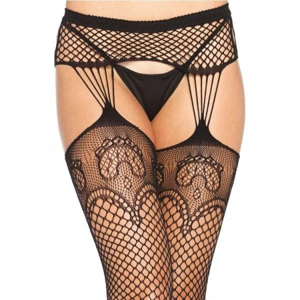 LEG Avenue Hosiery Netkousen met jarretelleffect en jarretellijnen