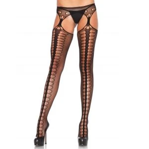 LEG Avenue Hosiery Strumpfgürtel aus Mesh mit Ziernaht schwarz
