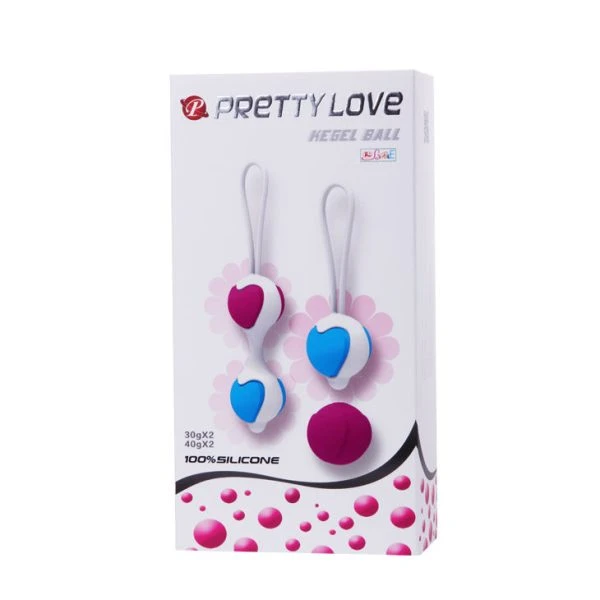 Health Kegel Pretty Love Flirtation Liebeskogels met 4 verwisselbare ballen Health Kegel Pretty Love Flirtation Liebeskogels met 4 verwisselbare ballen