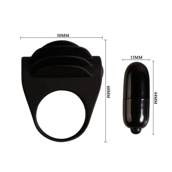 FOR HIM Pretty Love Chester Vibratorring van siliconen zwart