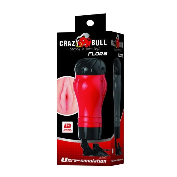 Crazy Bull Flora Vagina Masturbator met Vibratie en Zuigbasis