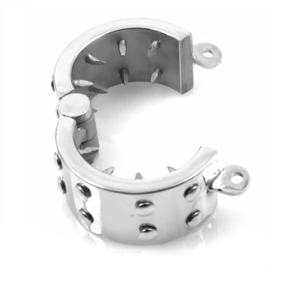 Metal Hard Kuishheidsring met stalen spikes tegen erectie Metal Hard Kuishheidsring met stalen spikes tegen erectie
