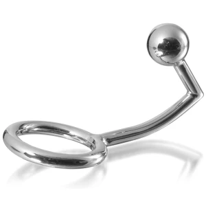 Metal Hard Penisring mit Analhaken 40 mm
