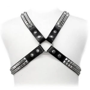 Leather Body Pyramid-Stift-Harness Lederharnas voor mannen
