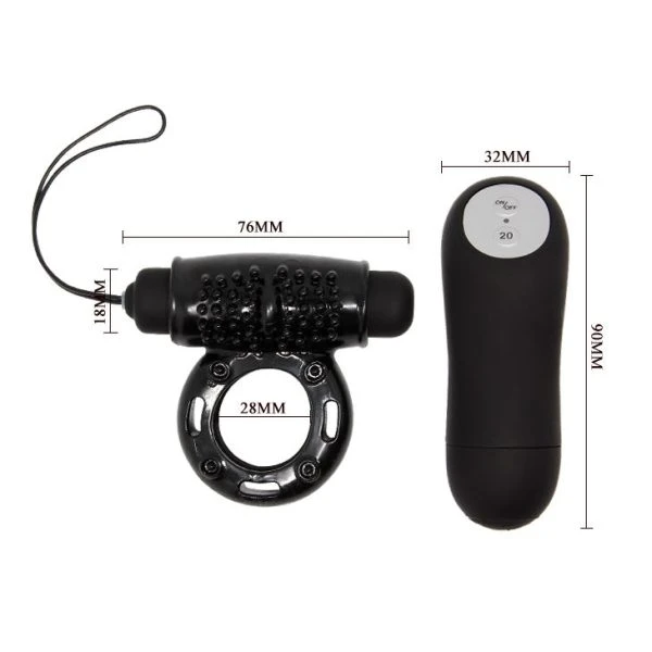 Baile FOR HIM Penisring met afstandsbediening en vibratiebal, 20 functies