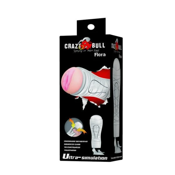 Crazy Bull Flora Vagina Masturbator met zuignap, 28,3 cm