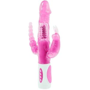 Baile Rotations Pretty Bunny Drievoudige Vibrator met Rotator en Kralen Baile Rotations Pretty Bunny Drievoudige Vibrator met Rotator en Kralen - Afbeelding 2