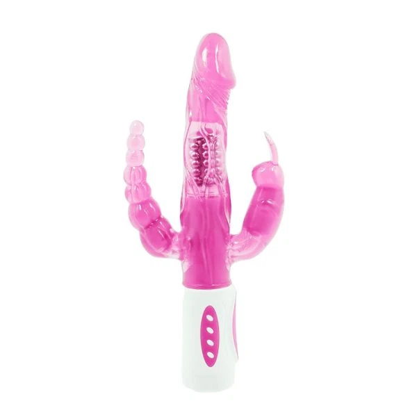 Baile Rotations Pretty Bunny Drievoudige Vibrator met Rotator en Kralen