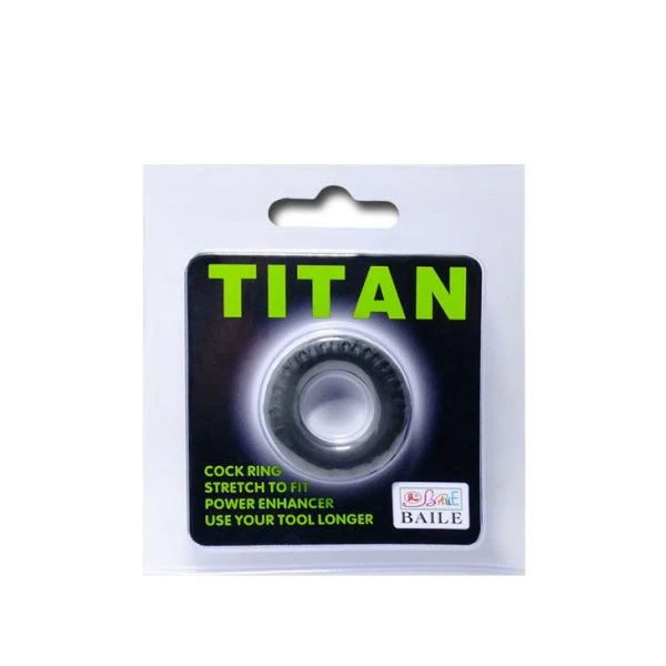 Baile FOR HIM Titan Cockring van siliconen 2 cm zwart-groen Baile FOR HIM Titan Cockring van siliconen 2 cm zwart-groen