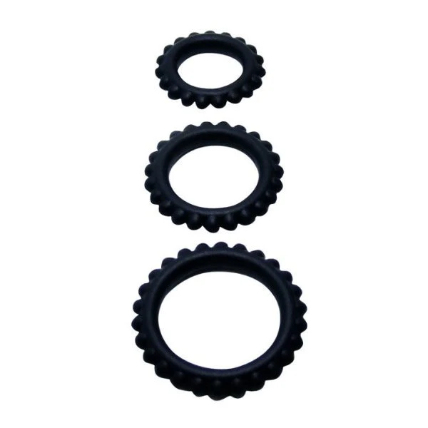 Baile FOR HIM Cockring-Set Titan 3 Stück Silikon 2,8 / 2,4 / 1,9 cm schwarz