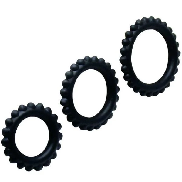 Baile FOR HIM Cockring-Set Titan 3 Stück Silikon 2,8 / 2,4 / 1,9 cm schwarz