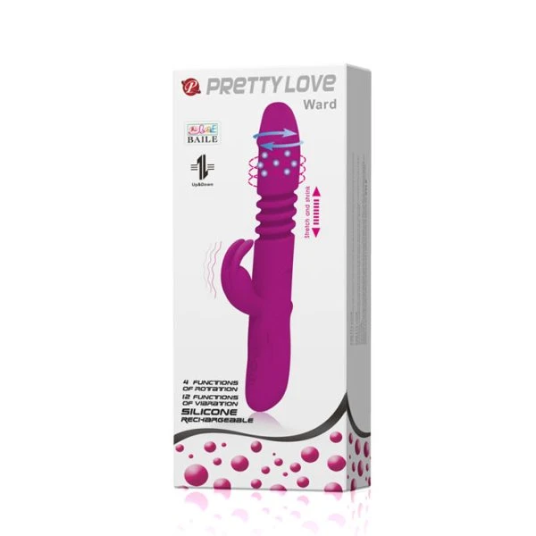 High Tech Pretty Love Ward Rabbit Up&down Vibrator met Clitorisstimulator, Siliconen