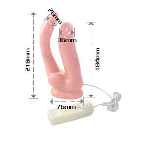 Baile Vibrators Realistische Dubbele Penetratie Dildo met Zuignap en Trilling Baile Vibrators Realistische Dubbele Penetratie Dildo met Zuignap en Trilling - Afbeelding 2