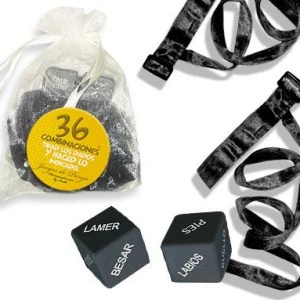 Inedit Kit Bag Organza Krawatte Bondage-set met boeien en dobbelstenen