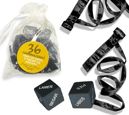 Inedit Kit Bag Organza Krawatte Bondage-set met boeien en dobbelstenen