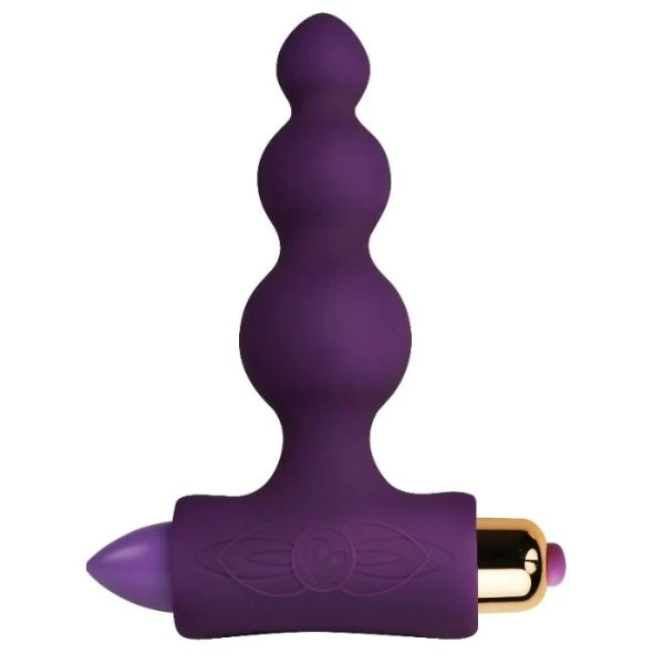 Rocks-off Petite Bubbles Anaalvibrator met fluwelen handvat, paars