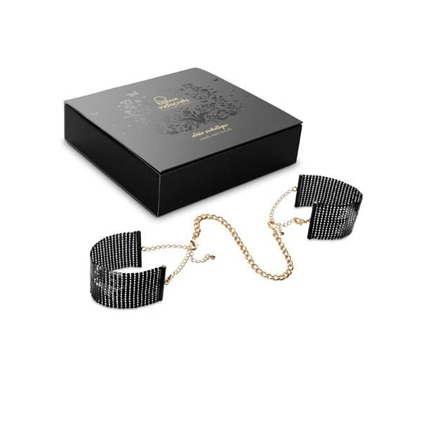 Bijoux Desire Metallique Handboeien van zwart metaalweefsel Bijoux Desire Metallique Handboeien van zwart metaalweefsel