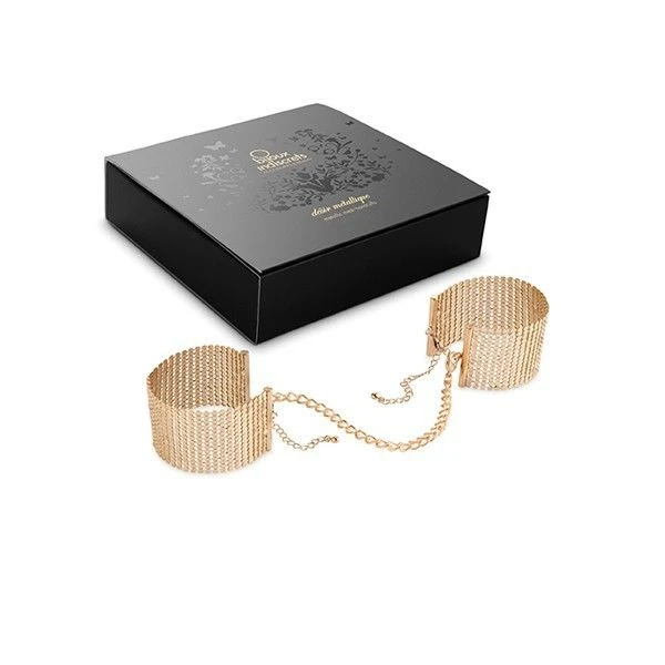 Bijoux Desire Metallique Désir Métallique Gouden Handboeien van Metaalweefsel