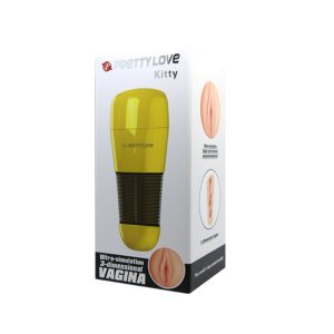 Bodies & Masturbators Pretty Love Kitty Ultra Vagina Masturbator with Vibration, gold - Image 6