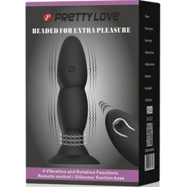 Pretty Love Plug Vibrator mit Rotation und Fernbedienung, schwarz