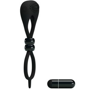 FOR HIM Dubbele ring voor penis en teelballen met vibratie, zwart FOR HIM Dubbele ring voor penis en teelballen met vibratie, zwart - Afbeelding 2