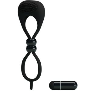 FOR HIM Dubbele ring voor penis en teelballen met vibratie, zwart FOR HIM Dubbele ring voor penis en teelballen met vibratie, zwart - Afbeelding 3