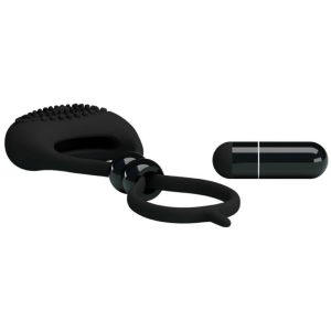 FOR HIM Dubbele ring voor penis en teelballen met vibratie, zwart FOR HIM Dubbele ring voor penis en teelballen met vibratie, zwart - Afbeelding 5