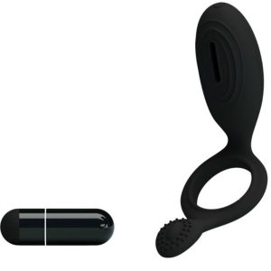 FOR HIM Pretty Love Ethel Vibratiering met clitorisstimulator zwart FOR HIM Pretty Love Ethel Vibratiering met clitorisstimulator zwart - Afbeelding 1