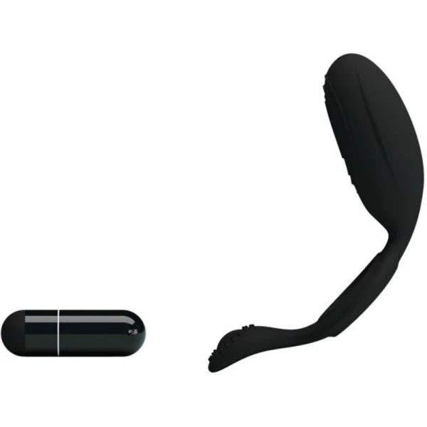 FOR HIM Pretty Love Ethel Vibratiering met clitorisstimulator zwart