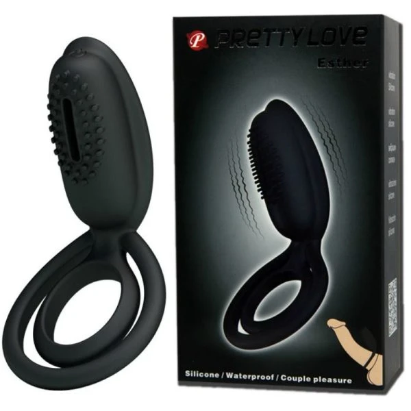 FOR HIM Pretty Love Esther Vibratiering met Stimulator zwart