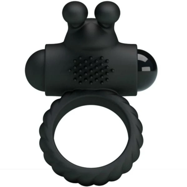FOR HIM Pretty Love Eudora Vibratiering met clitorisstimulator zwart