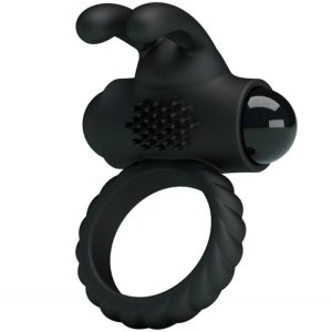 FOR HIM Pretty Love Eudora Vibratiering met clitorisstimulator zwart FOR HIM Pretty Love Eudora Vibratiering met clitorisstimulator zwart - Afbeelding 1