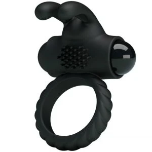 FOR HIM Pretty Love Eudora Vibratiering met clitorisstimulator zwart
