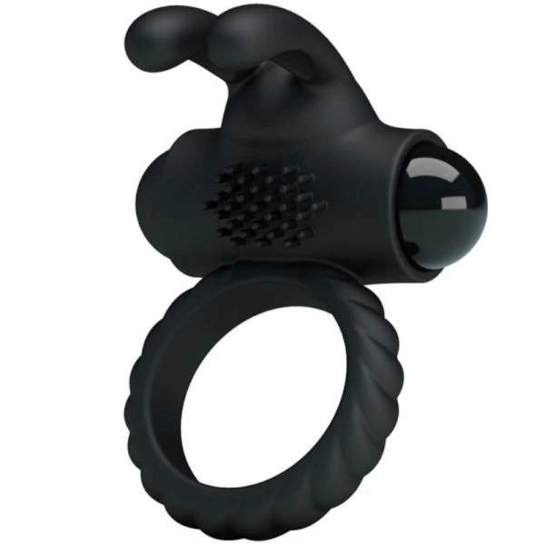 FOR HIM Pretty Love Eudora Vibratiering met clitorisstimulator zwart