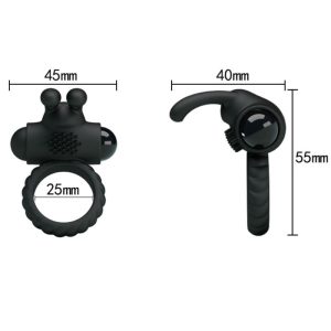 FOR HIM Pretty Love Eudora Vibratiering met clitorisstimulator zwart FOR HIM Pretty Love Eudora Vibratiering met clitorisstimulator zwart - Afbeelding 6