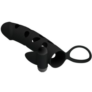 FOR HIM Pretty Love Siliconen-peniscondoom met vibratie 15,2 cm zwart FOR HIM Pretty Love Siliconen-peniscondoom met vibratie 15,2 cm zwart - Afbeelding 3