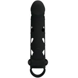 FOR HIM Pretty Love Siliconen-peniscondoom met vibratie 15,2 cm zwart FOR HIM Pretty Love Siliconen-peniscondoom met vibratie 15,2 cm zwart - Afbeelding 4