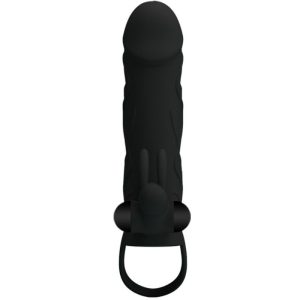 FOR HIM Pretty Love Siliconen Penishuls met Vibratie 14 cm zwart FOR HIM Pretty Love Siliconen Penishuls met Vibratie 14 cm zwart - Afbeelding 4