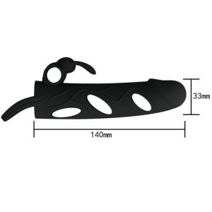 FOR HIM Pretty Love Siliconen Penishuls met Vibratie 14 cm zwart FOR HIM Pretty Love Siliconen Penishuls met Vibratie 14 cm zwart - Afbeelding 6